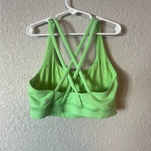 lululemon athletica Neon Green Crisscross Back Sports Bra